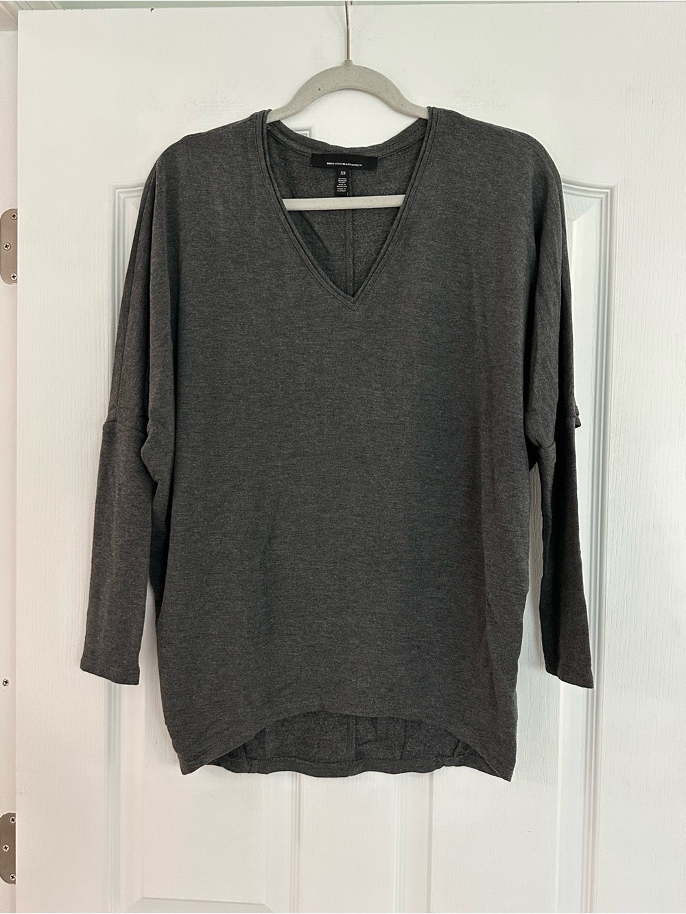 White House Black Market Charcoal V-Neck Relaxed Tunic! Never Worn!